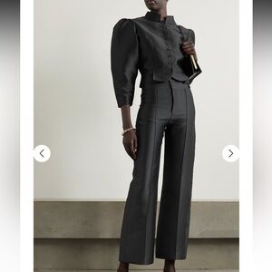 DESTREE BNWT Yoshitomo pleated faille wide-leg pants 34 silk